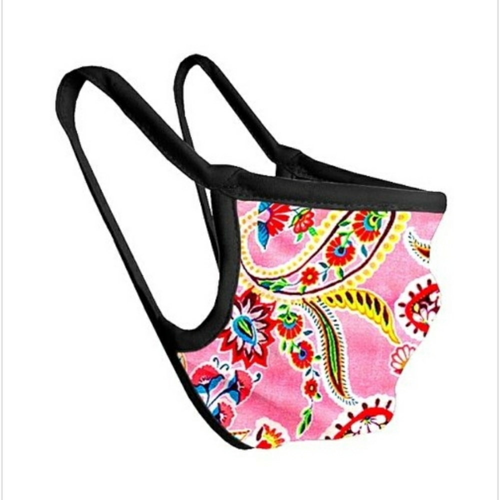 Pink paisley face mask